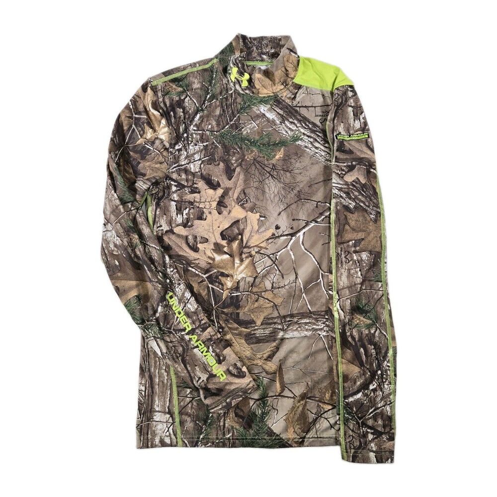Under Armour Cold Gear Scent Control Compression Shirt Camouflage Mens Medium
